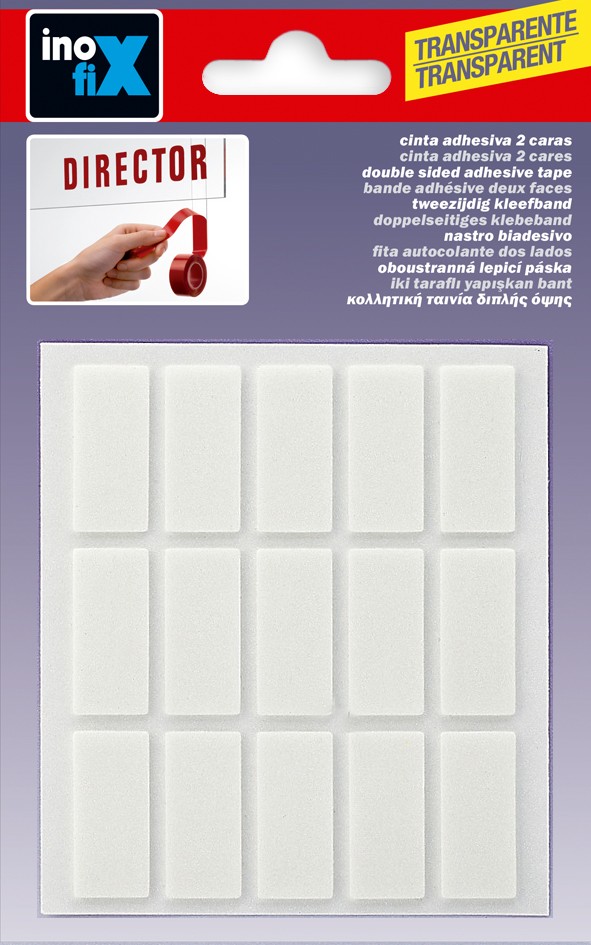 Plaquitas cinta adhesiva 30 x 13 mm / transparente