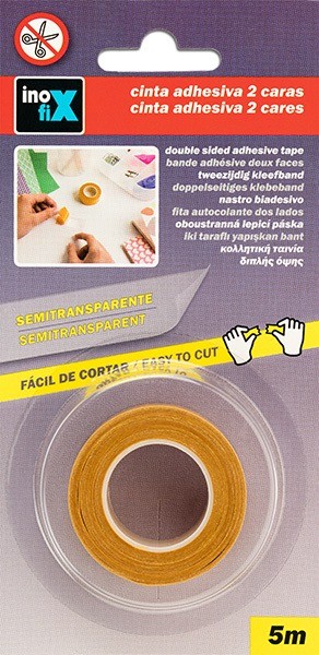 Cinta adhesiva 2 caras 19 mm x 5 m / transparente