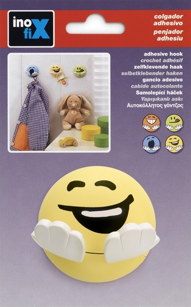 Colgador adhesivo infantil / amarillo