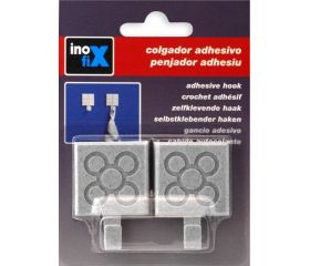 Colgador adhesivo baldosa rayada / gris