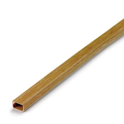 Canaleta adhesiva con tapa bisagra 12x7 mm / roble