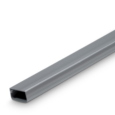 Canaleta adhesiva con tapa bisagra 21x11,5 mm / gris metalizado