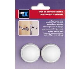 Tope puerta adhesivo de pared / blanco