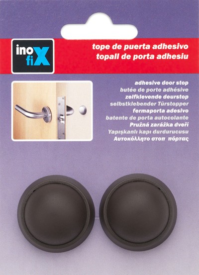 Tope puerta adhesivo de pared / marrón