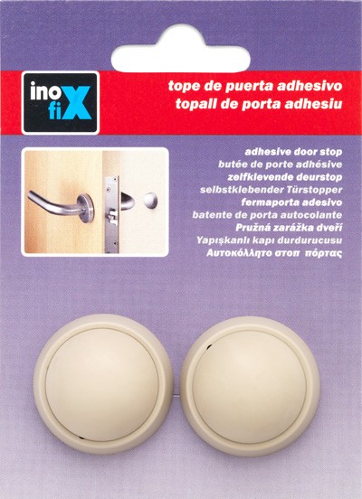 Tope puerta adhesivo de pared / beige