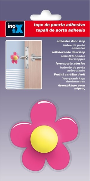 Tope pared adhesivo flor / rosa