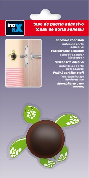 Tope pared adhesivo tortuga / verde