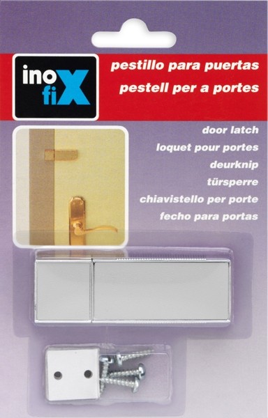 Pestillo para puerta con tornillos / plata