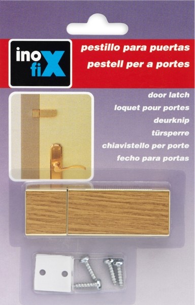 Pestillo para puerta con tornillos / madera clara