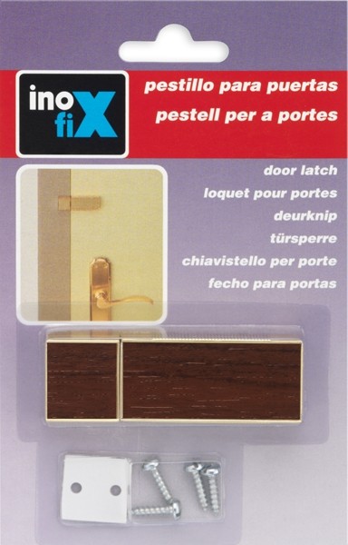 Pestillo para puerta con tornillos / madera oscura