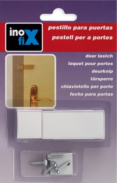 Pestillo para puerta con tornillos / blanco