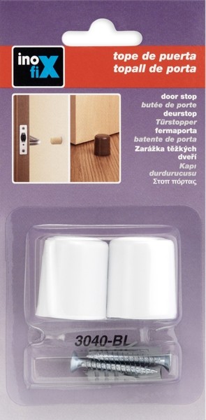 Tope de puerta con tornillo / blanco