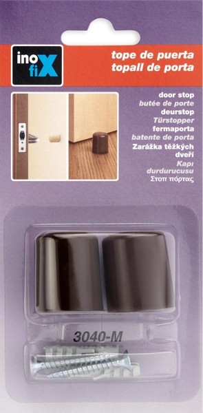Tope de puerta con tornillo / marrón