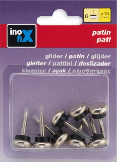 Patín deslizante metálico Ø 15 mm / acero