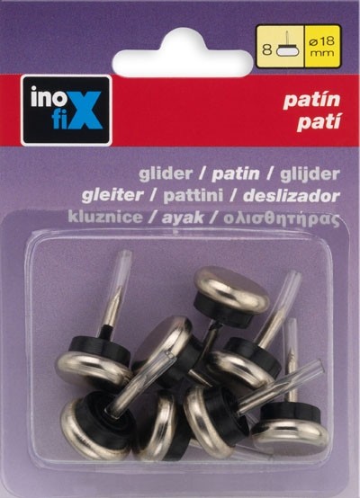 Patín deslizante metálico Ø 18 mm / acero