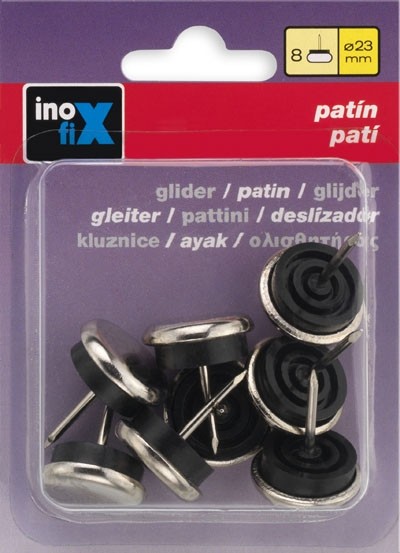 Patín deslizante metálico Ø 23 mm / acero