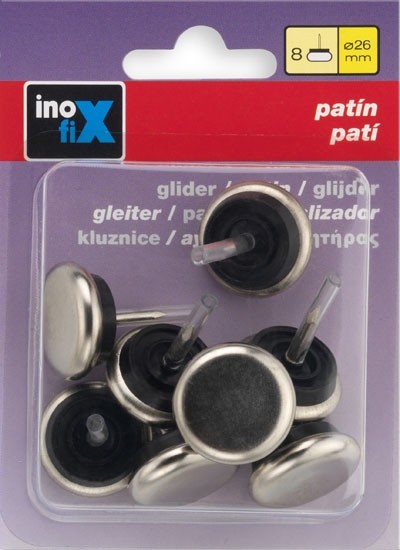 Patín deslizante metálico Ø 26 mm / acero