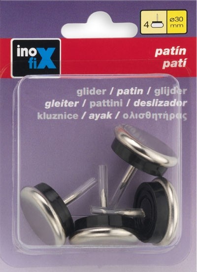 Patín deslizante metálico Ø 30 mm / acero