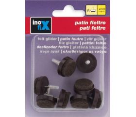 Patín deslizante fieltro Ø 20 mm / marrón