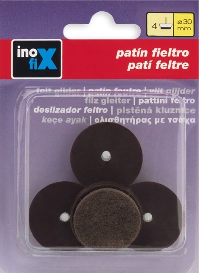 Patín deslizante fieltro Ø 30 mm / marrón