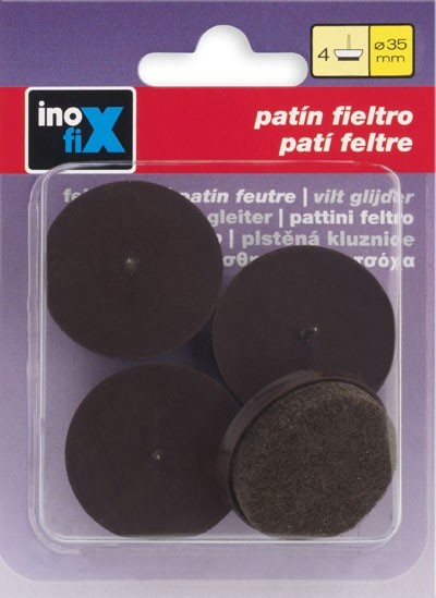 Patín deslizante fieltro Ø 35 mm / marrón