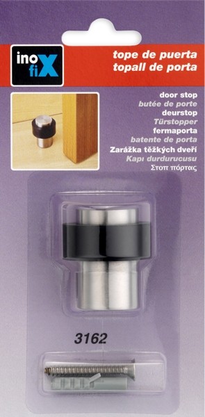 Tope puerta alto con amortiguador / acero inox.