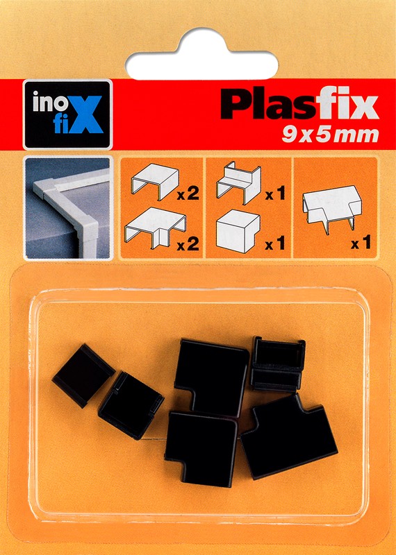 Accesorios surtidos para canaleta 9 x 5 mm / negro