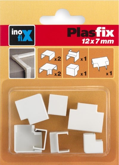 Accesorios surtidos para canaleta 12 x 7 mm / blanco