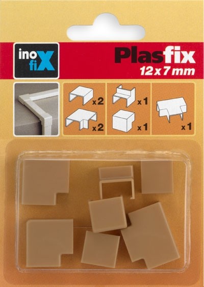 Accesorios surtidos para canaleta 12 x 7 mm / roble