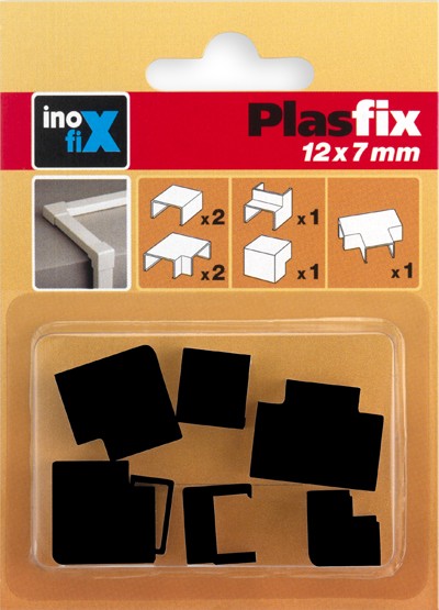 Accesorios surtidos para canaleta 12 x 7 mm / negro