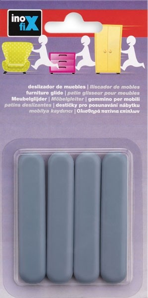 Deslizador mueble adhesivo  75X16 mm / gris