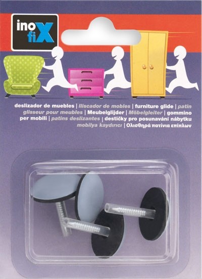 Deslizador mueble con clavo ø 22 mm / gris