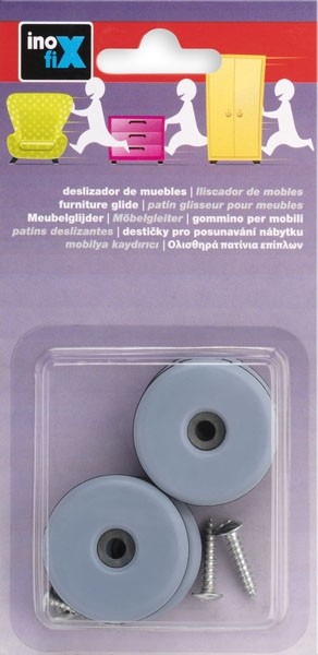 Deslizador mueble con tornillo ø 38 mm / gris