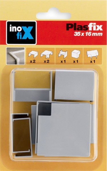 Accesorios surtidos canaleta 35 x 16 mm / gris metalizado