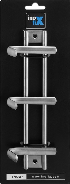 Colgador acero inoxidable 3 ganchos / acero inox.