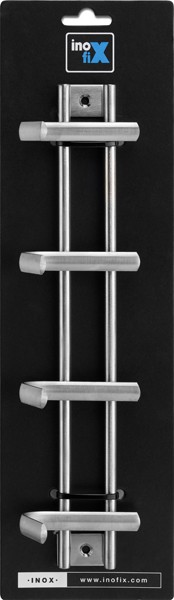 Colgador acero inoxidable 4 ganchos / acero inox.