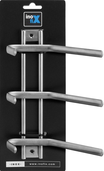 Colgador acero inoxidable 3 gancho doble / acero inox.