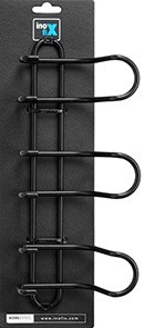 Colgador acero 3 ganchos triples / negro