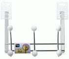 Colgador sobrepuerta 3 ganchos dobles / blanco
