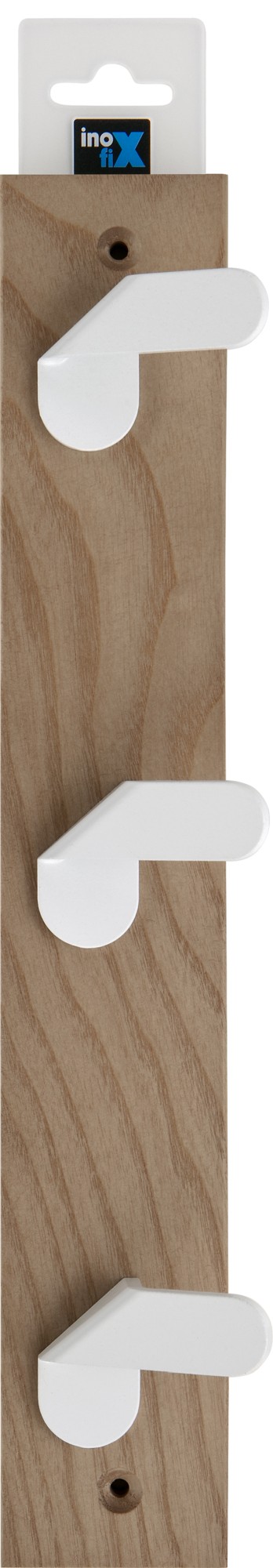 Colgador fresno NORDIK 3 ganchos / blanco