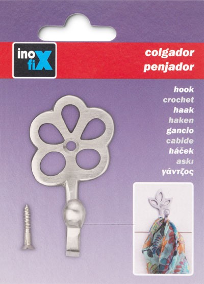 Colgador de latón flor / níquel satinado