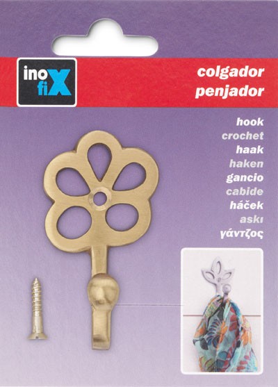 Colgador de latón flor / latón satinado