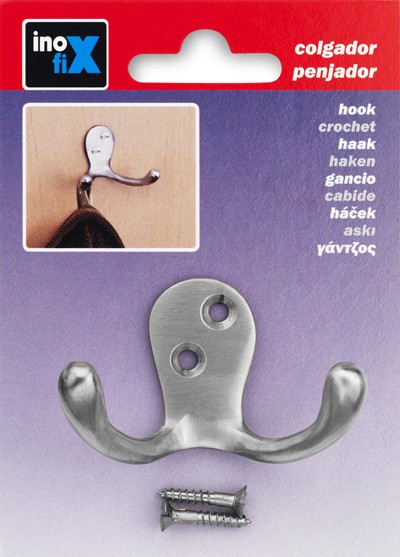 Colgador clásico doble de latón / níquel satinado