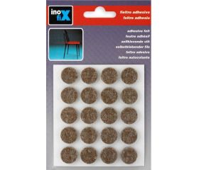 Fieltro lana adhesivo Ø 17 mm / marrón