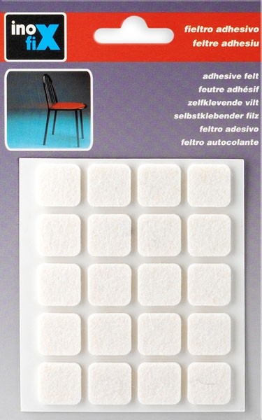 Fieltro lana adhesivo 17 x 17 mm / blanco