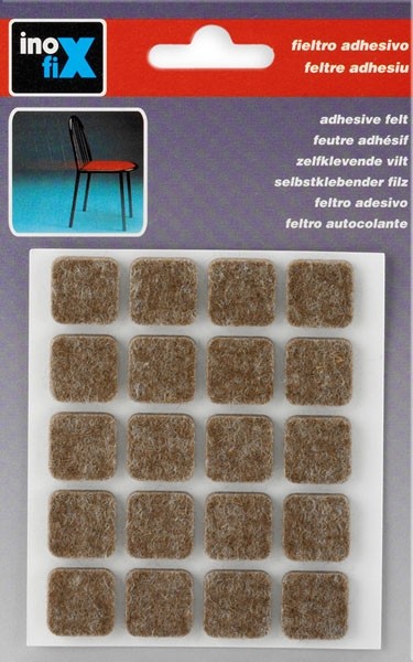 Fieltro lana adhesivo 17 x 17 mm / marrón