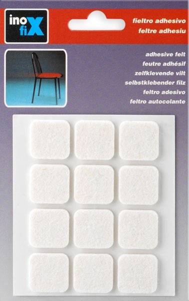 Fieltro lana adhesivo 22 x 22 mm / blanco