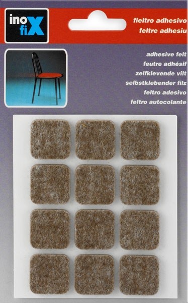 Fieltro lana adhesivo 22 x 22 mm / marrón