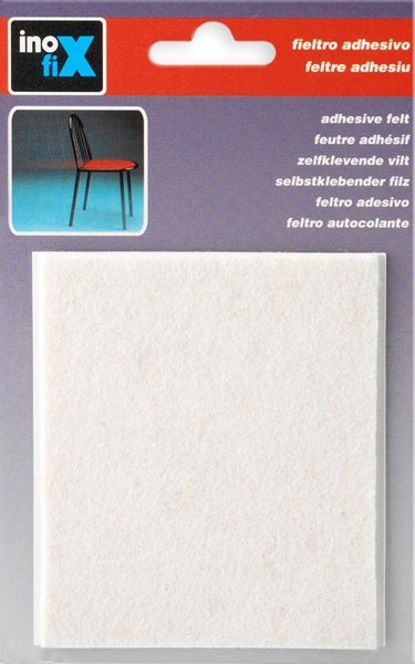 Fieltro lana adhesivo 100 x 85 mm / blanco