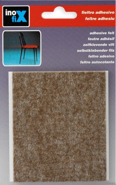 Fieltro lana adhesivo 100 x 85 mm / marrón